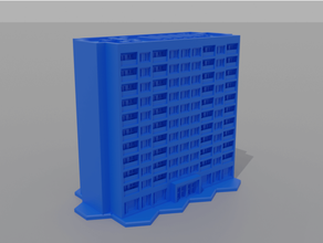 6mm yerleşim kule 3a büyülü heksless Amerikan Mecha apartman dairesi epik ölçek düz altıgen arazi mekanik masaüstü oyun 3d print model - Mito3D