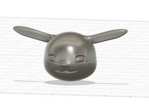 pikachu head poly 3d print model - Mito3D