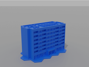 6mm yerleşim kule 3b büyülü heksless Amerikan Mecha apartman dairesi epik ölçek düz altıgen arazi mekanik masaüstü oyun 3d print model - Mito3D