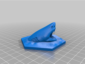 shark water tile 3dv2 catan frames 3d print model - Mito3D