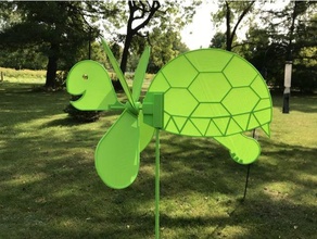 tartaruga vento filatore giocattolo tartarughe Whirligig mulino turbina 3d print model - Mito3D