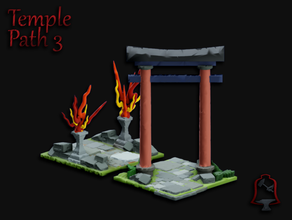 feuillage ouvert temple calcul chemin ensemble 3 asiatique dd dnd openforge table jeu terrain guerre wargaming 3d print model - Mito3D