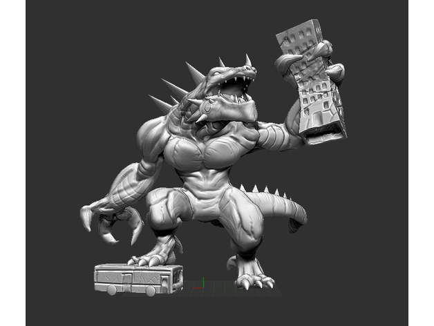 Gigasaurus König Tokio dunkel Auflage Miniatur Brettspiel Brettspiele Aktualisierung Tafel Spiel Kreatur kaiju Miniaturen Monster 3D print model - Mito3D