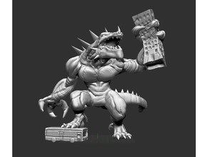 Gigasaurus kral Tokyo karanlık baskı minyatür masa oyunu oyunları Yükselt yazı tahtası oyun yaratık Kaiju minyatürler canavar 3d print model - Mito3D