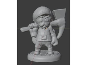 undermine peasant miner commoner townsfolk hero dungeons dragons d&d 25mm main character prospector sapper dd 3d print model - Mito3D