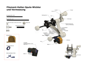 filament halter spule wickler messung 3d print model - Mito3D
