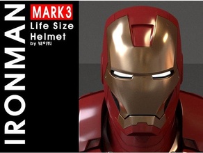 iron man mark 3 life size helmet helmet iron ironman iron man man mark3 mk3 3d print model - Mito3D