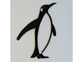 penguin 2d wall decor animal decoration mount 3d print model - Mito3D