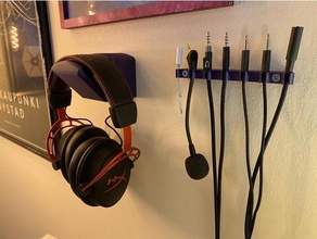 headphone hook & cable rack cable holder cable organizer headphone headphone hook hyperx 3d print model - Mito3D