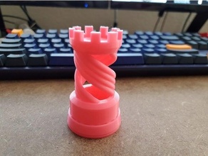 twisted rook simplified castle chess test print 3d print model - Mito3D