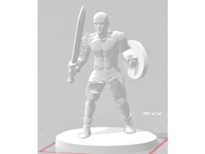 Gladiatore maschio 2 dnd miniatura miniature 28mm 3d print model - Mito3D