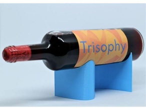 trisophycom paper wine holder bottle drink house support trisophy wineglass 3d print model - Mito3D