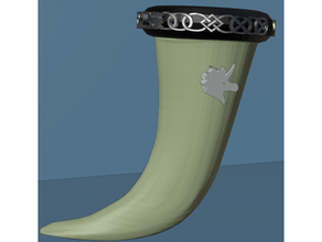 drinking horn mielikki's huntress dungeons dragons 3d print model - Mito3D
