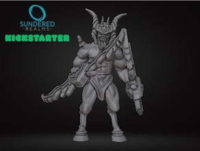 horned demon dungeons dragons tabletop warhammer 40k warrior 3d print model - Mito3D