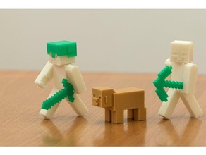 Minecraft Steve Schweinchen Puppe Modell 3d print model - Mito3D