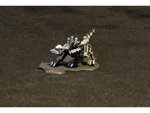 steampunk dieselpunk mechanical wolf pet figurine set dnd miniature warhammer 3d print model - Mito3D