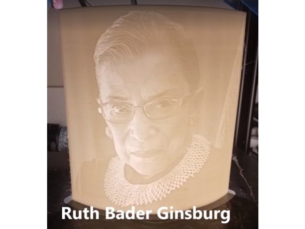 ruth bader ginsburg lithopane hero judge justice law lgbt pride rbg supreme court women 3D print model - Mito3D