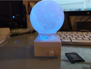 illuminated rotating sphere stand 9g servo arduino case mechanical moon 3d print model - Mito3D