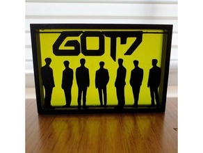 got7 silhouette art ouvrages d'art facile Corée kpop musique soutien pop joli 3d print model - Mito3D