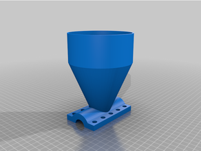 pellet shute & clamp extruder funnel inch tube 3d print model - Mito3D