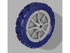wheel 4mm shaft rubber tire 3d print model - Mito3D