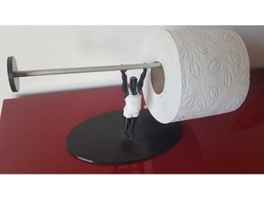 haltérophile toilette papier titulaire soutien haltère rouleau poids musculation 3d print model - Mito3D