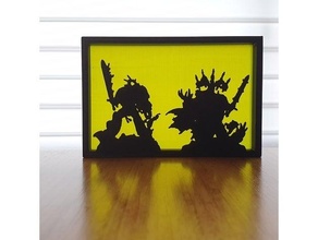 warhammer silhouette art artwork easy gift support ornament warhammer40k 40k wh40k 3d print model - Mito3D