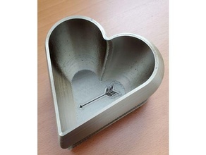 coração modelado suculento plantador cacto Panela suculentos 3d print model - Mito3D
