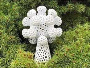 Coronavirus Baum Topper Weihnachten Dekoration Ornament Covid covid 19 covid19 voronoi 3d print model - Mito3D