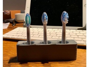 escova dente suporte elétrico cabeça ficar pé 3d print model - Mito3D