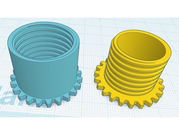 rosca two part tambor 3D print model - Mito3D