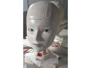 elfdroid tête mâchoire droïde elfe fantaisie femelle gynoïde robot robotique scifi 3d print model - Mito3D