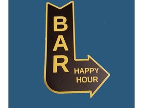 bar - happy hour sign decor party 3d print model - Mito3D