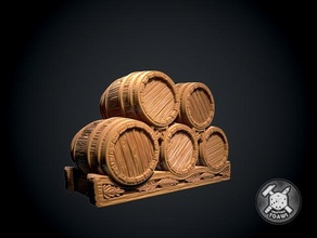 barrels - lotr journeys middle-earth 28mm 32mm adventure alcohol bar barrel beer cellar drinking drinks dungeon dungeons dragons fantasy inn journey lordoftherings lord rings marker mead pathfinder rpg tabletop terrain wargame wine 3d print model - Mito3D