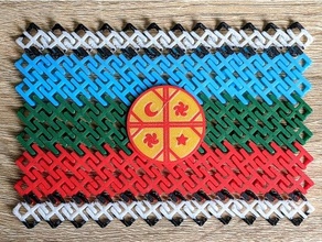Bandera Mapuche Şili Cultrn bayrak Kultrun kültür multi color renkli Wenufoye 3d print model - Mito3D