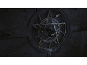 diavolo cancello simbolo spinato filo cerchio logo pentagramma stella soprannaturale 3d print model - Mito3D
