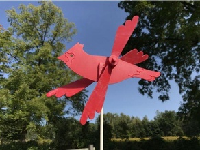 cardinal vent fileur jouet cardinaux toupie whirlygig Moulin turbine 3d print model - Mito3D