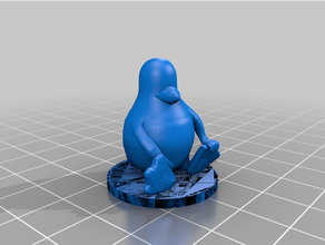 Smoking Linux Pinguin Stand 3d print model - Mito3D