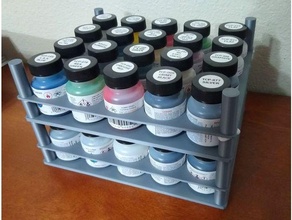 tru-color paint holder - stackable airbrush model painting organizer 3d print model - Mito3D
