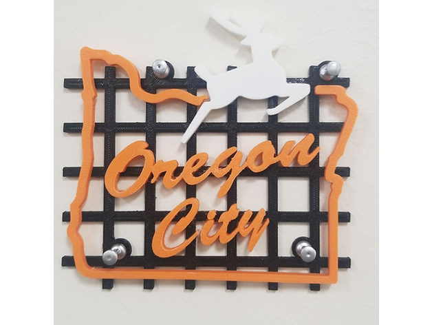 Oregon Kent işaret Portland kopup fırlamak neon 3D print model - Mito3D