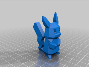 female pikachu poly 3d print model - Mito3D