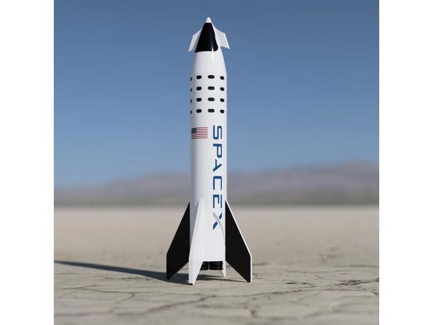 spacex-starship spaceship spacex starship launch rocket 3D print model - Mito3D