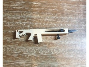 couteau pistolet porte clés ajustable ar15 lame blade11 edc ender 3 cadeau m4a1 aiguisé outil 3d print model - Mito3D