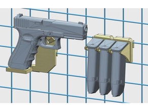 glock 17 50 engrener planche supporter airsoft décoration glock17 intérieur mag magazine net 3d print model - Mito3D