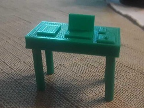 réplica 5 peças fácil impressão ender 3 computador portátil miniatura modelo pla escala escola simples tabela arrumado tinkercad 3d print model - Mito3D