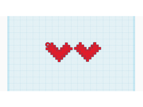 8 bit kalp anahtarlık yüzük 8bit Llavero Aşk piksel sevgili sevgililer gün Hediyeler 3d print model - Mito3D
