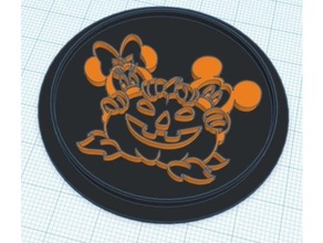 mickey Minnie Halloween modular Logo einfügen Kürbis 3d print model - Mito3D