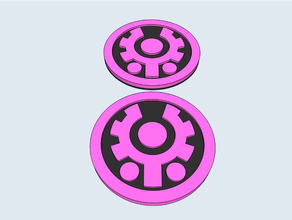 fantasme étoile ligne pso rose badge 3d print model - Mito3D