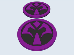 fantasme étoile ligne pso purplenum badge 3d print model - Mito3D