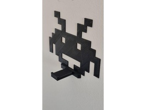 space invaders wall hook hanger hat 3d print model - Mito3D
